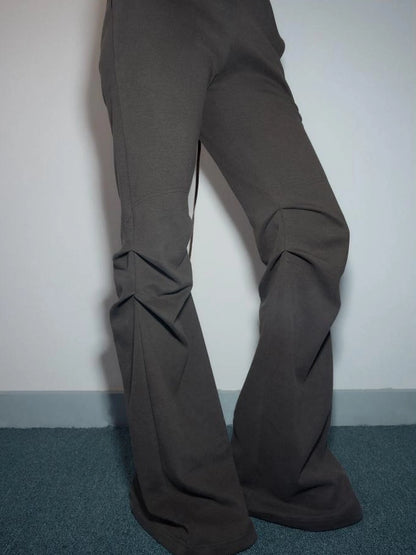 Mito de dar Low Waist Pleated Cotton Flared Pants
