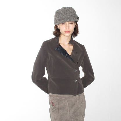 Mito_de_dar_Matte_Pu_Leather_Color_Block_Asymmetric_Button_Front_Women&