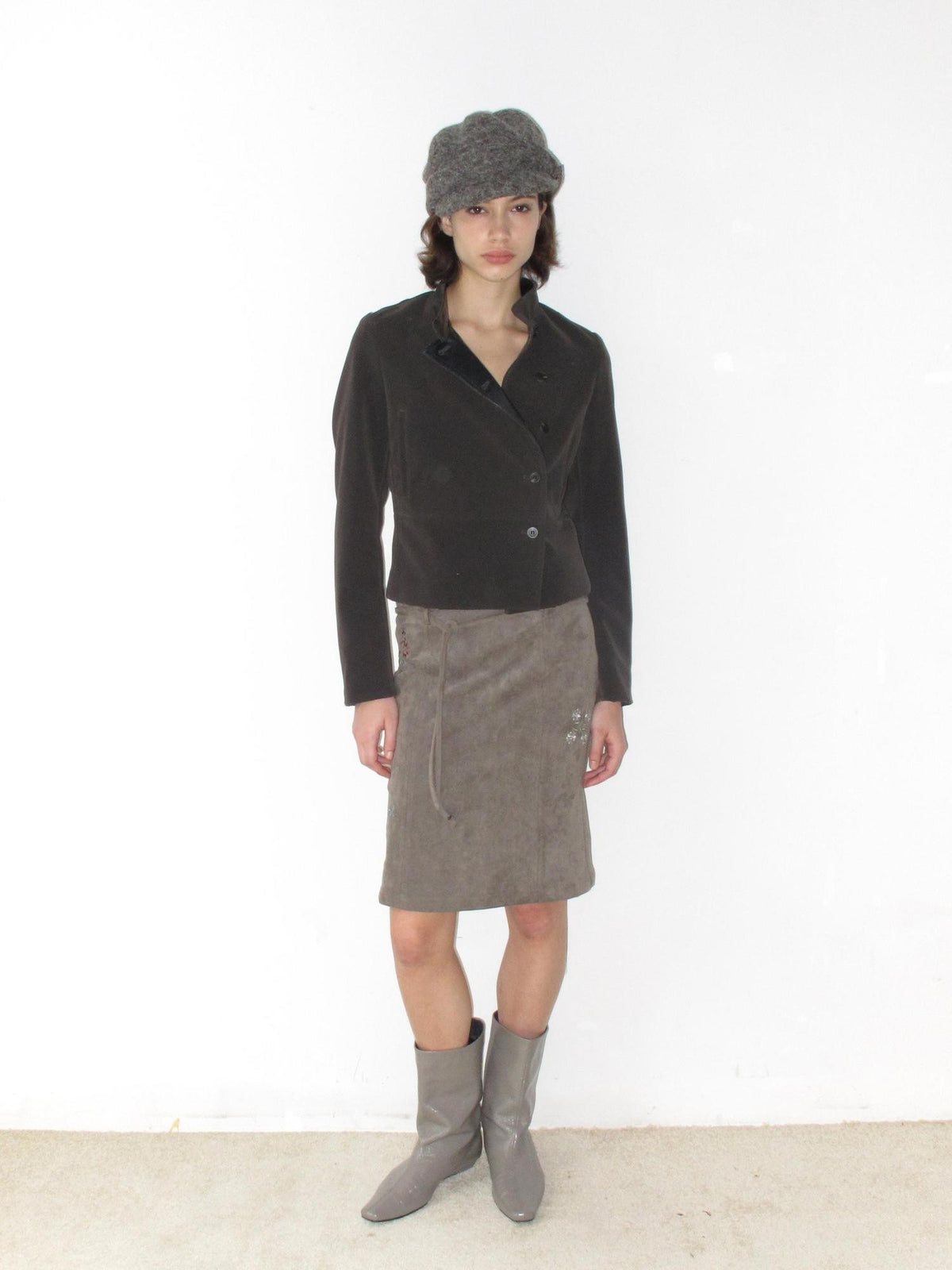 Mito de dar Matte Pu Leather Color Block Asymmetric Button Front Women&