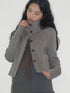 Mito de dar Matte Stand Collar Slim Fit Waist Cinched Urban Jacket