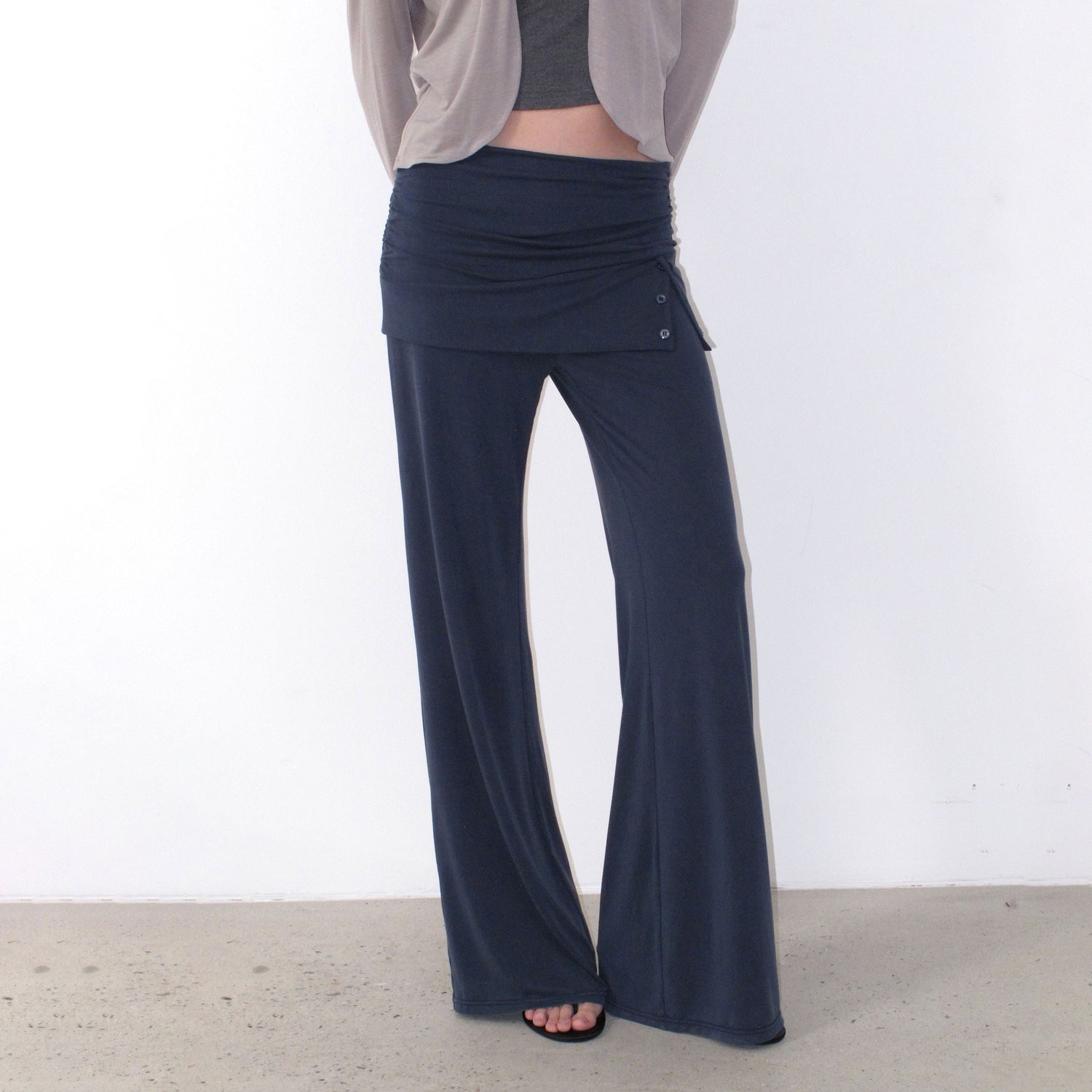 Mito_de_dar_Mist_Blue_Pleated_Wrap_Waist_Button_Detail_Women&