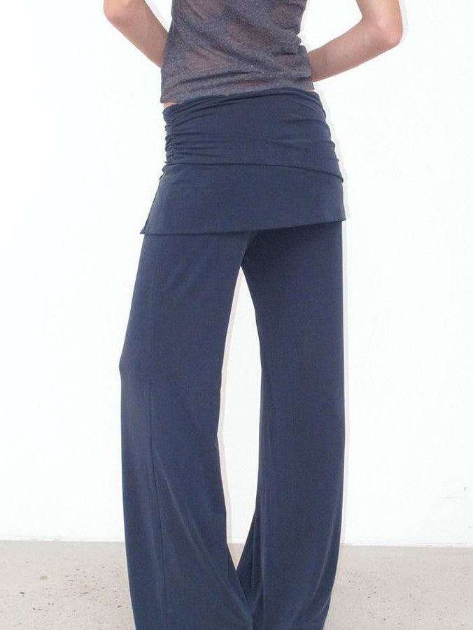 Mito de dar Mist Blue Pleated Wrap Waist Button Detail Women&