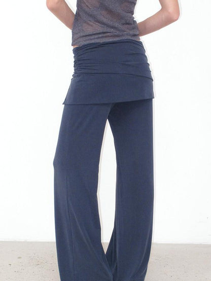 Mito de dar Mist Blue Pleated Wrap Waist Button Detail Women&