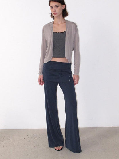 Mito de dar Mist Blue Pleated Wrap Waist Button Detail Women&