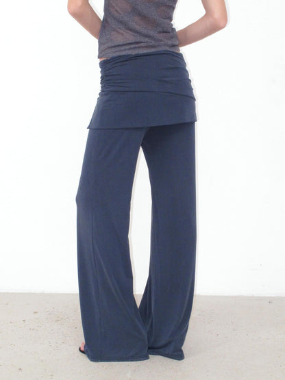 Mito de dar Mist Blue Pleated Wrap Waist Button Detail Women&
