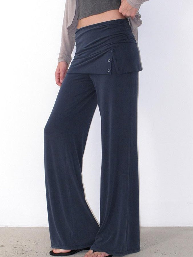 Mito de dar Mist Blue Pleated Wrap Waist Button Detail Women&