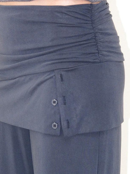 Mito de dar Mist Blue Pleated Wrap Waist Button Detail Women&