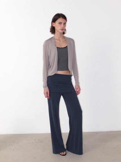 Mist Blue Pleated Wrap Waist Women&