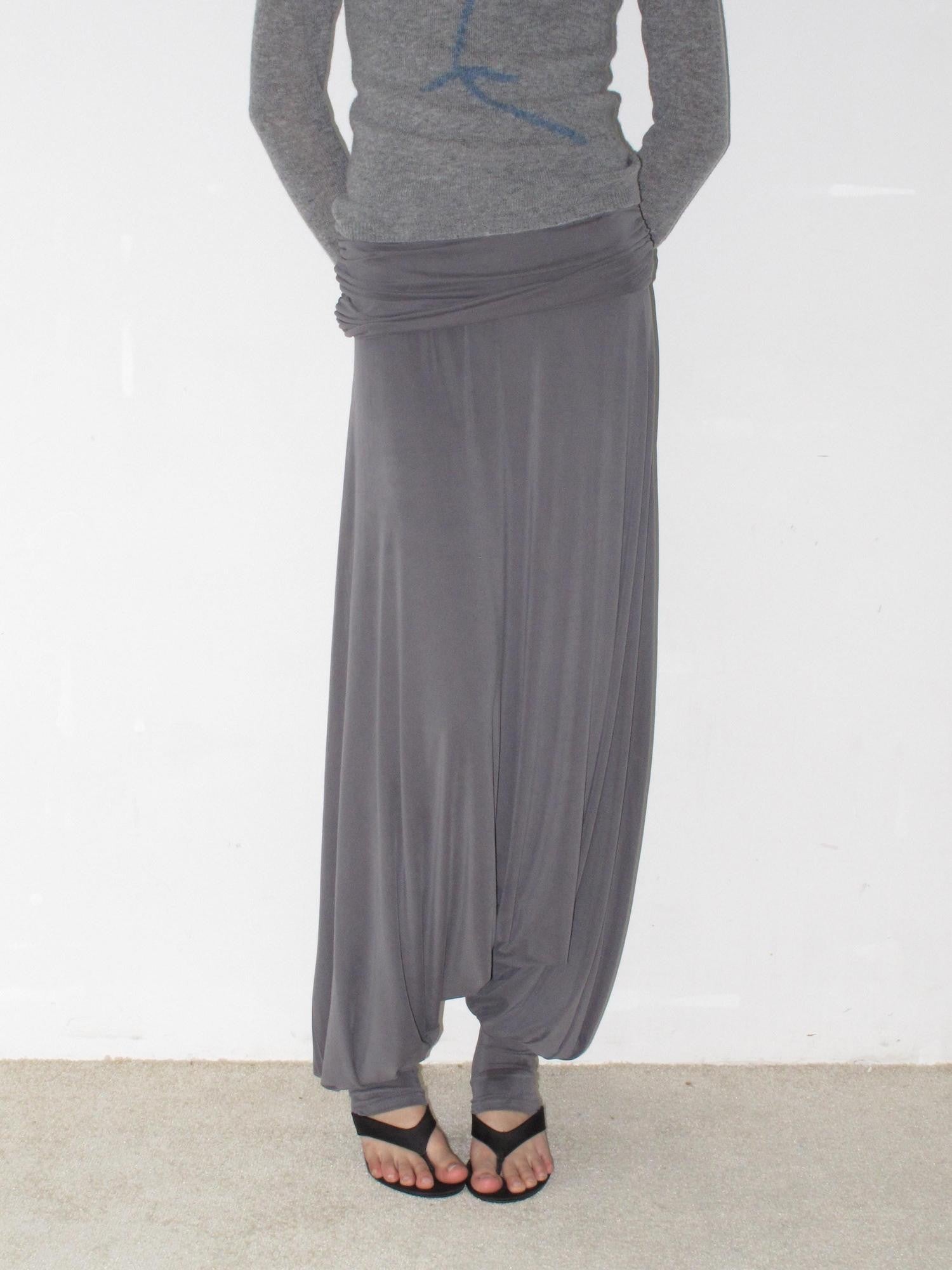 Mito de dar Mist Gray Double Layer Pleated Wide Leg Women&