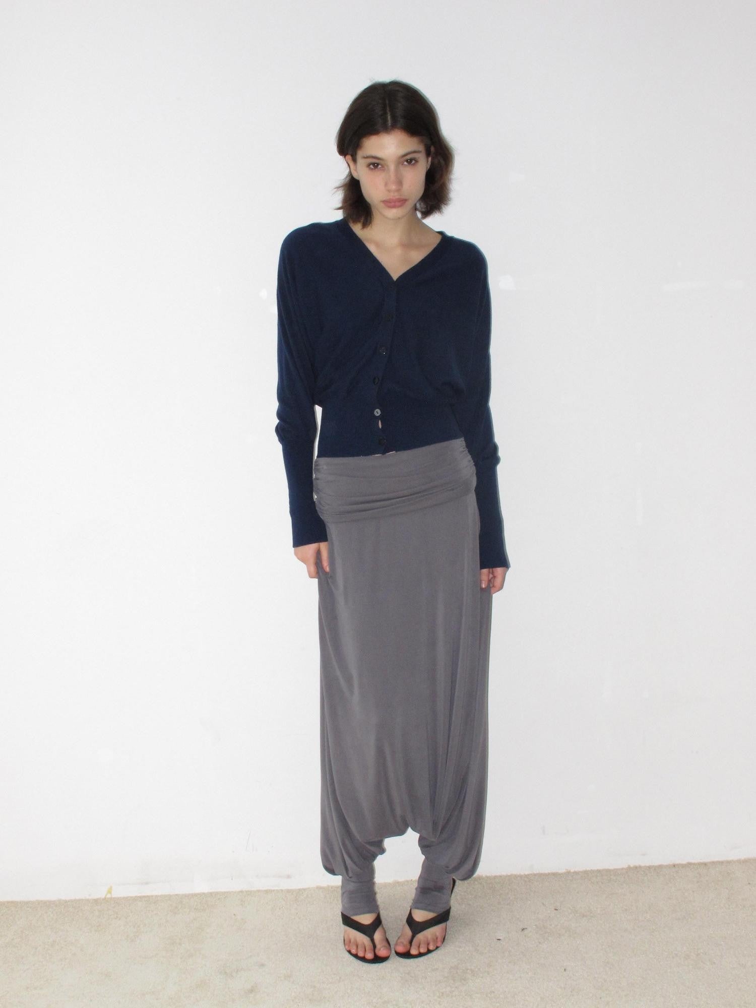 Mito de dar Mist Gray Double Layer Pleated Wide Leg Women&