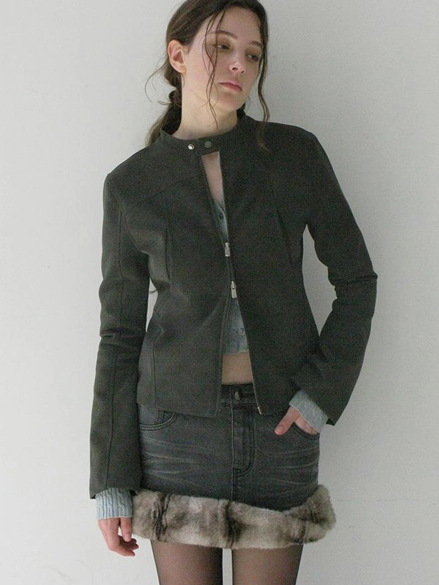 Mito de dar Misty Fit Short Leather Jacket