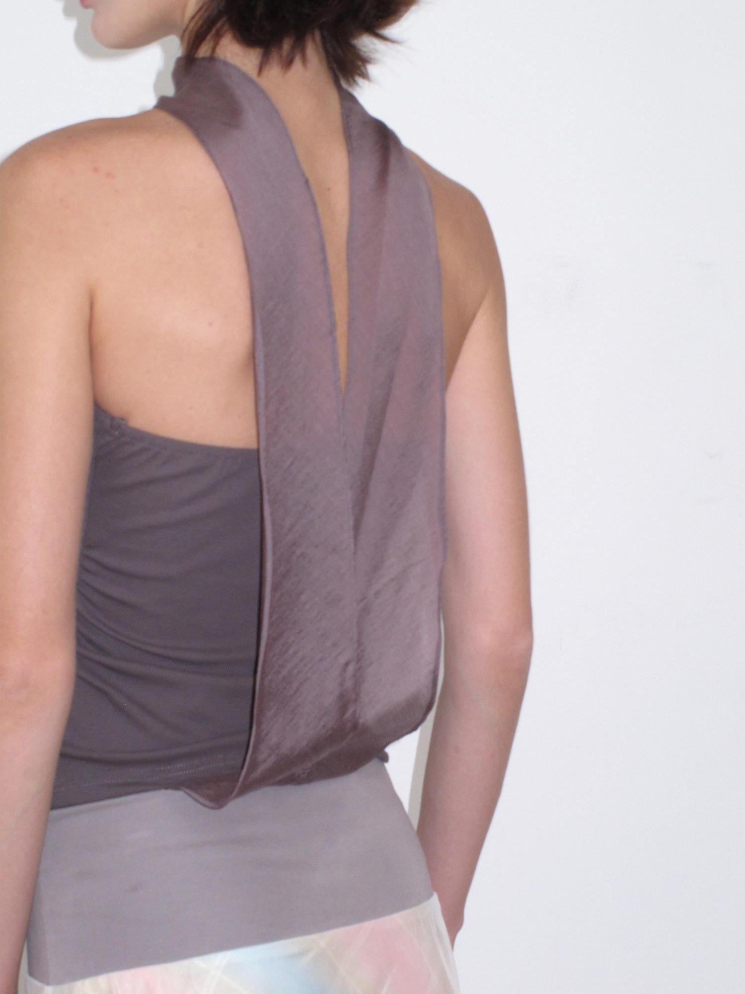 Mito de dar Mocha Brown Backless Halter Waist Cinch Knit Women&