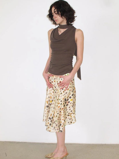 Mito de dar Modal Sand Washed V-neck Crossover Back Tank Top