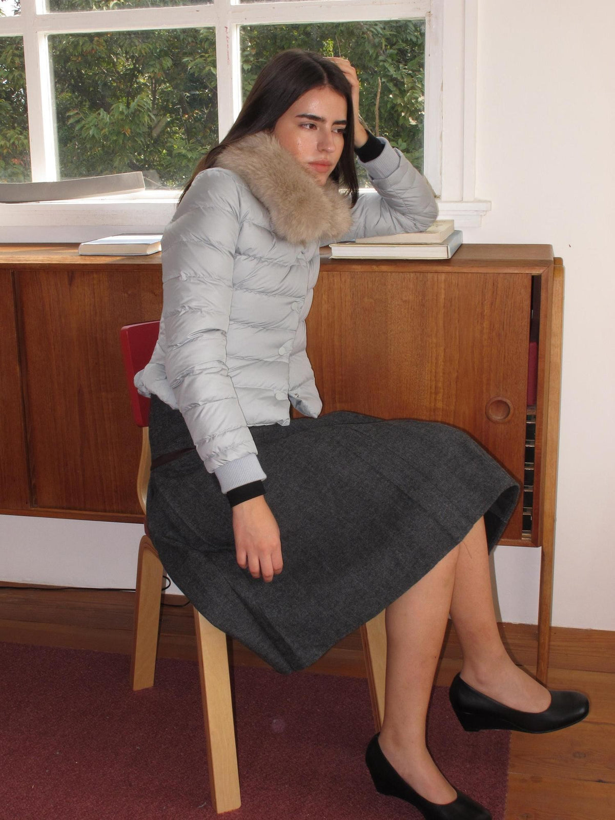 Mito de dar Pleated Low Waist Wool A Line Women&