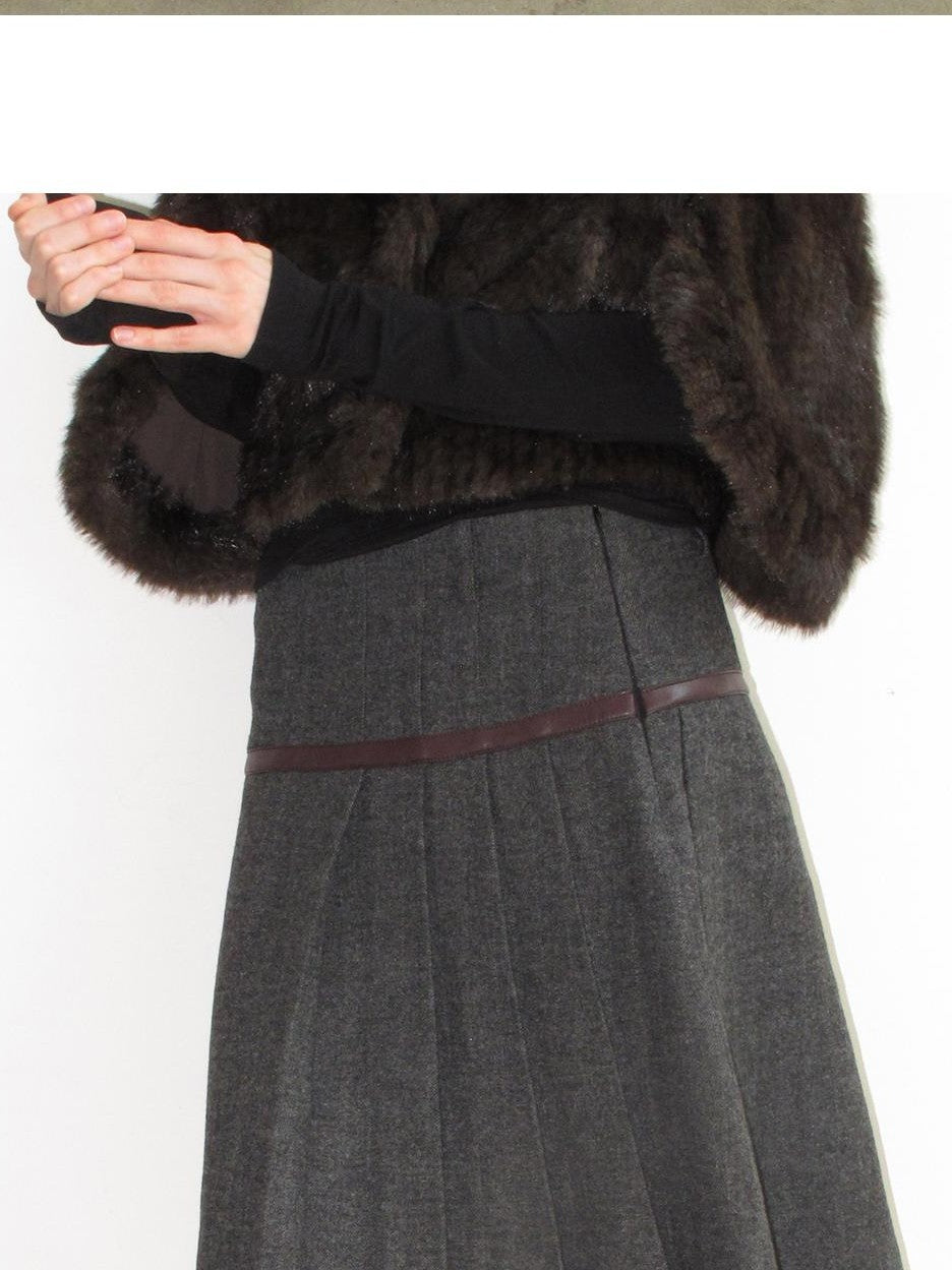 Mito de dar Pleated Low Waist Wool A Line Women&