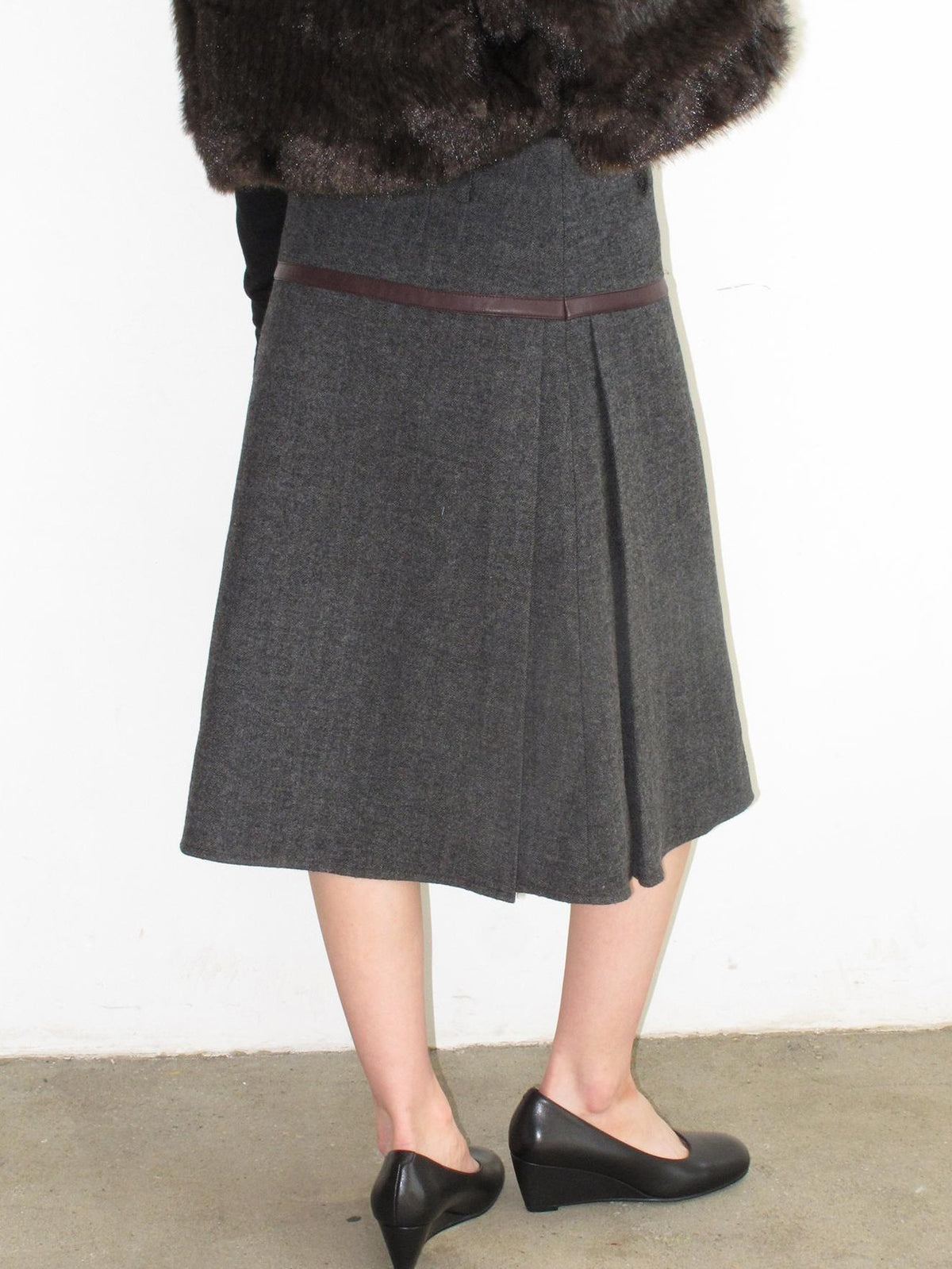 Mito de dar Pleated Low Waist Wool A Line Women&