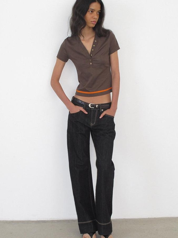 Mito de dar Red Selvedge Narrow Hem Mid Rise Women&