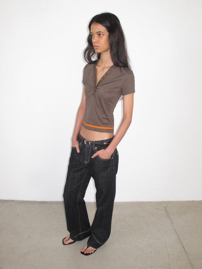 Mito de dar Red Selvedge Narrow Hem Mid Rise Women&