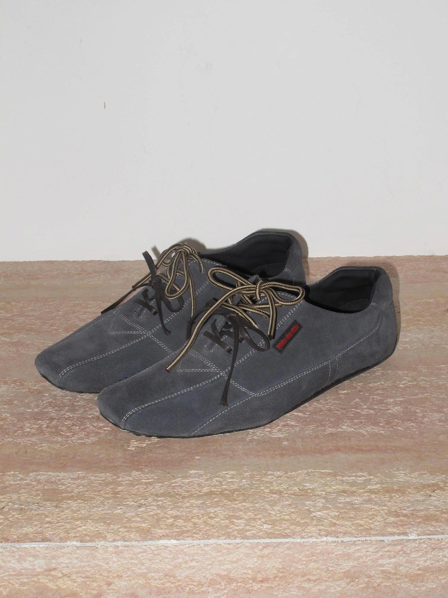 Retro Suede Leather Double Lace Up Bowling Sneakers