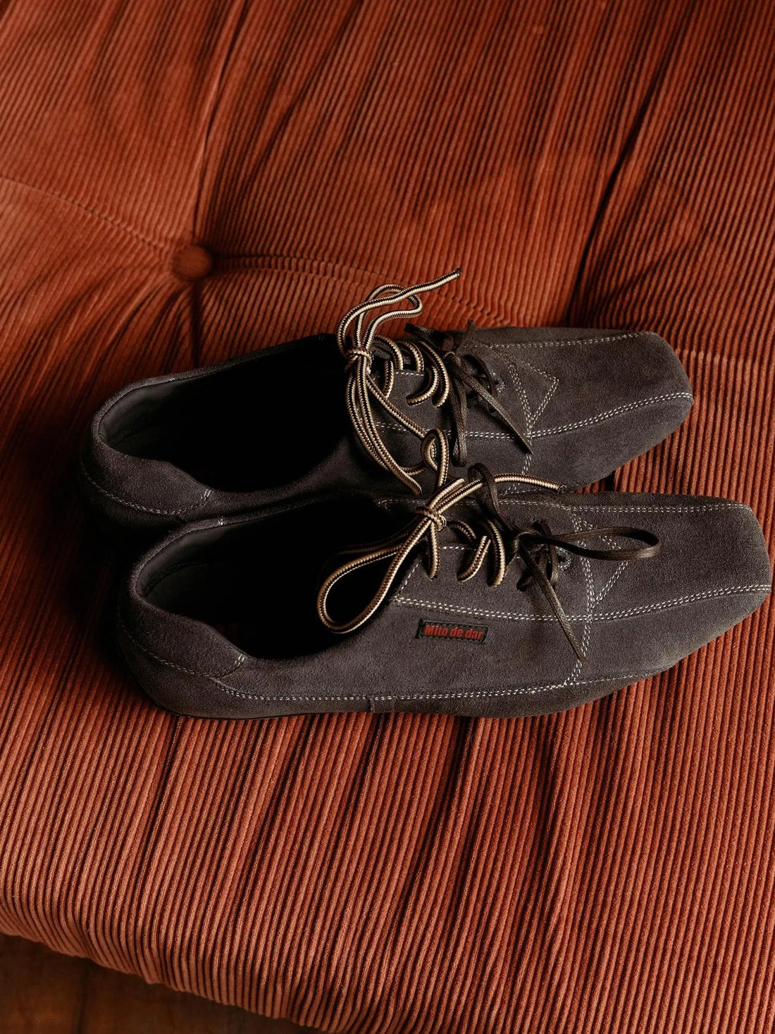 Retro Suede Leather Double Lace Up Bowling Sneakers