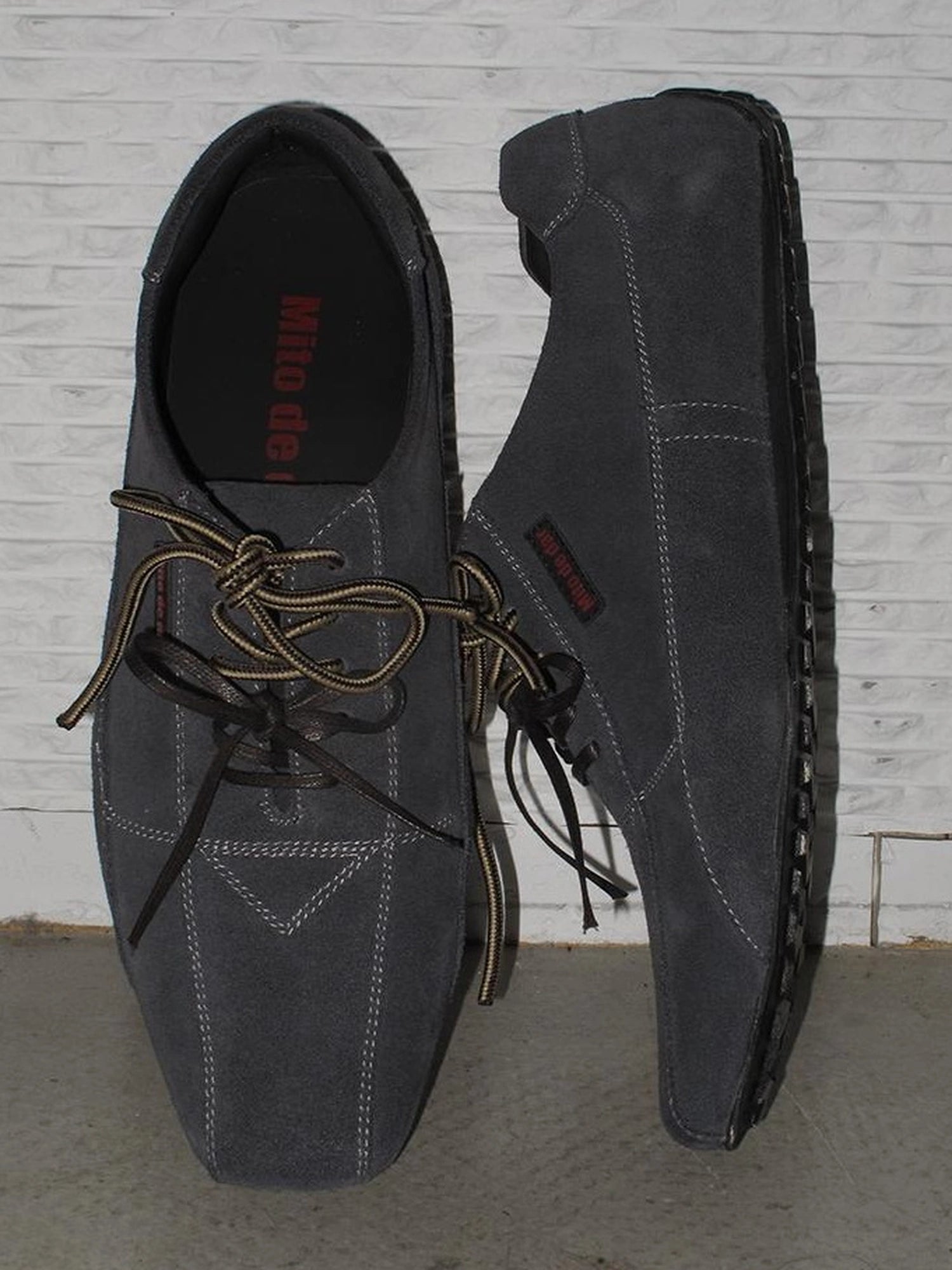 Retro Suede Leather Double Lace Up Bowling Sneakers