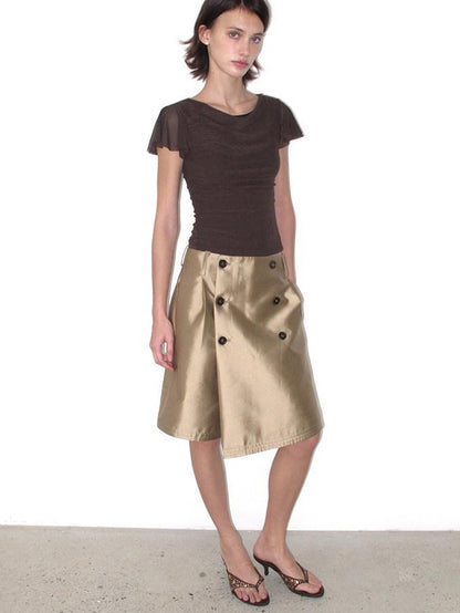 Mito de dar Round Neck Flutter Sleeve Slim Women&