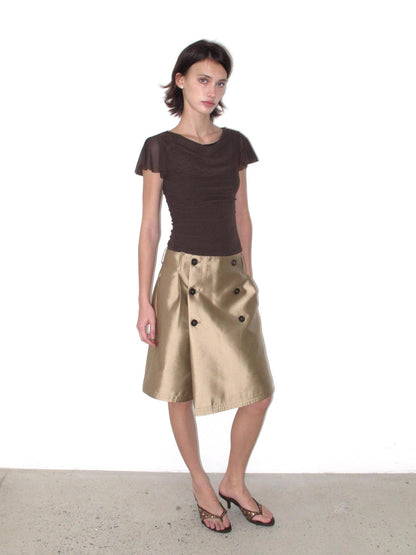 Mito de dar Round Neck Flutter Sleeve Slim Women&