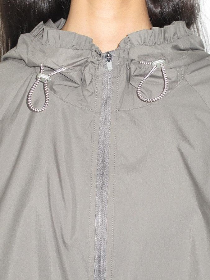 Mito de dar Ruffle Hem Drawstring Hooded Upf50+ Lightweight Women&