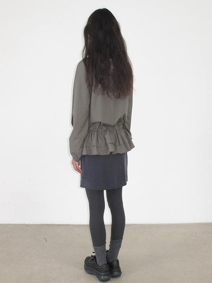 Mito de dar Ruffle Hem Drawstring Hooded Upf50+ Lightweight Women&