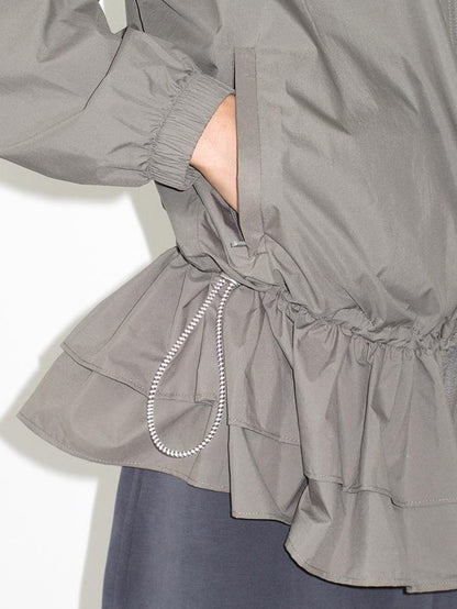 Mito de dar Ruffle Hem Drawstring Hooded Upf50+ Lightweight Women&