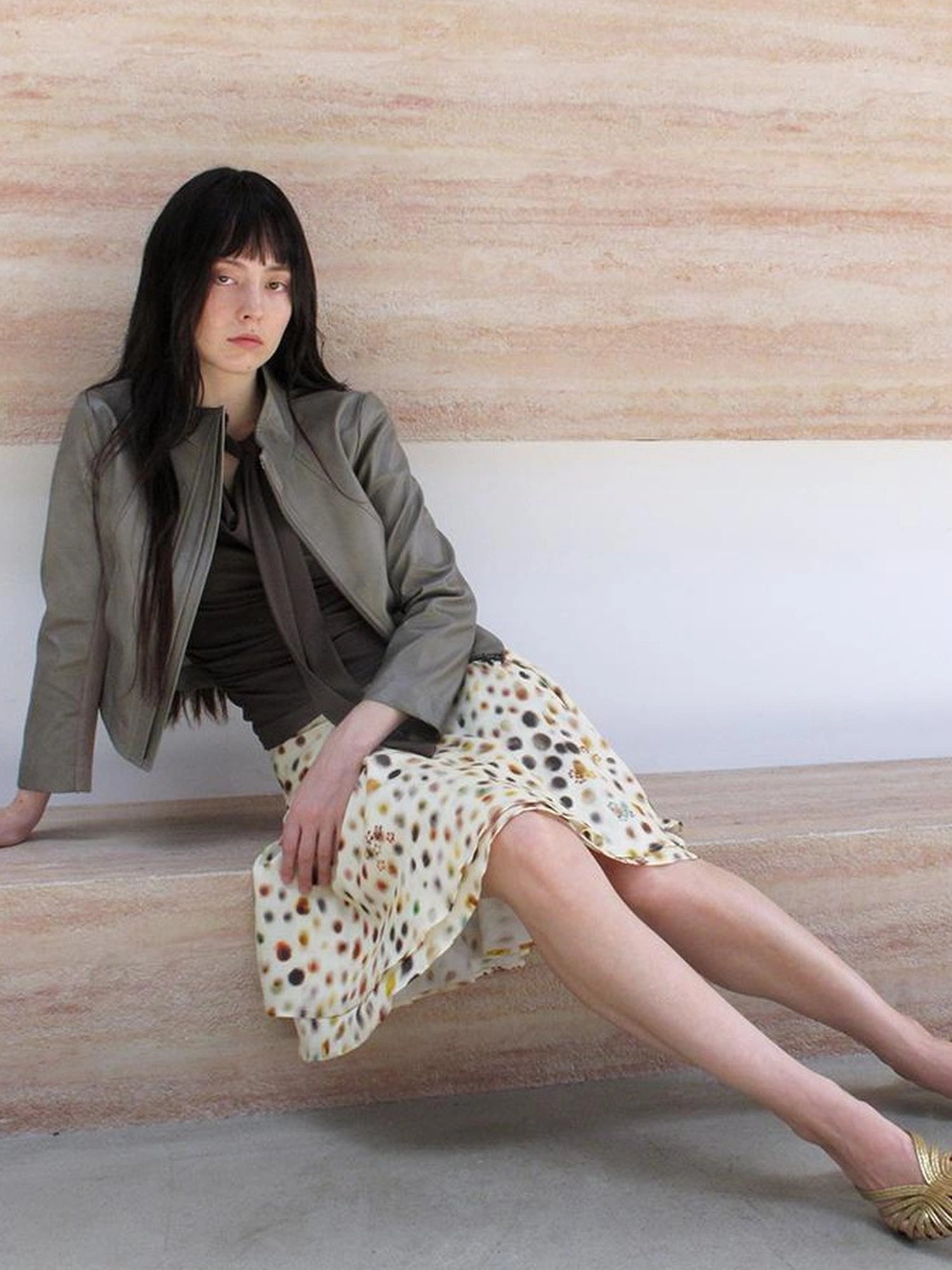 Seven Sleeve Cropped Waist Defining Pu Jacket