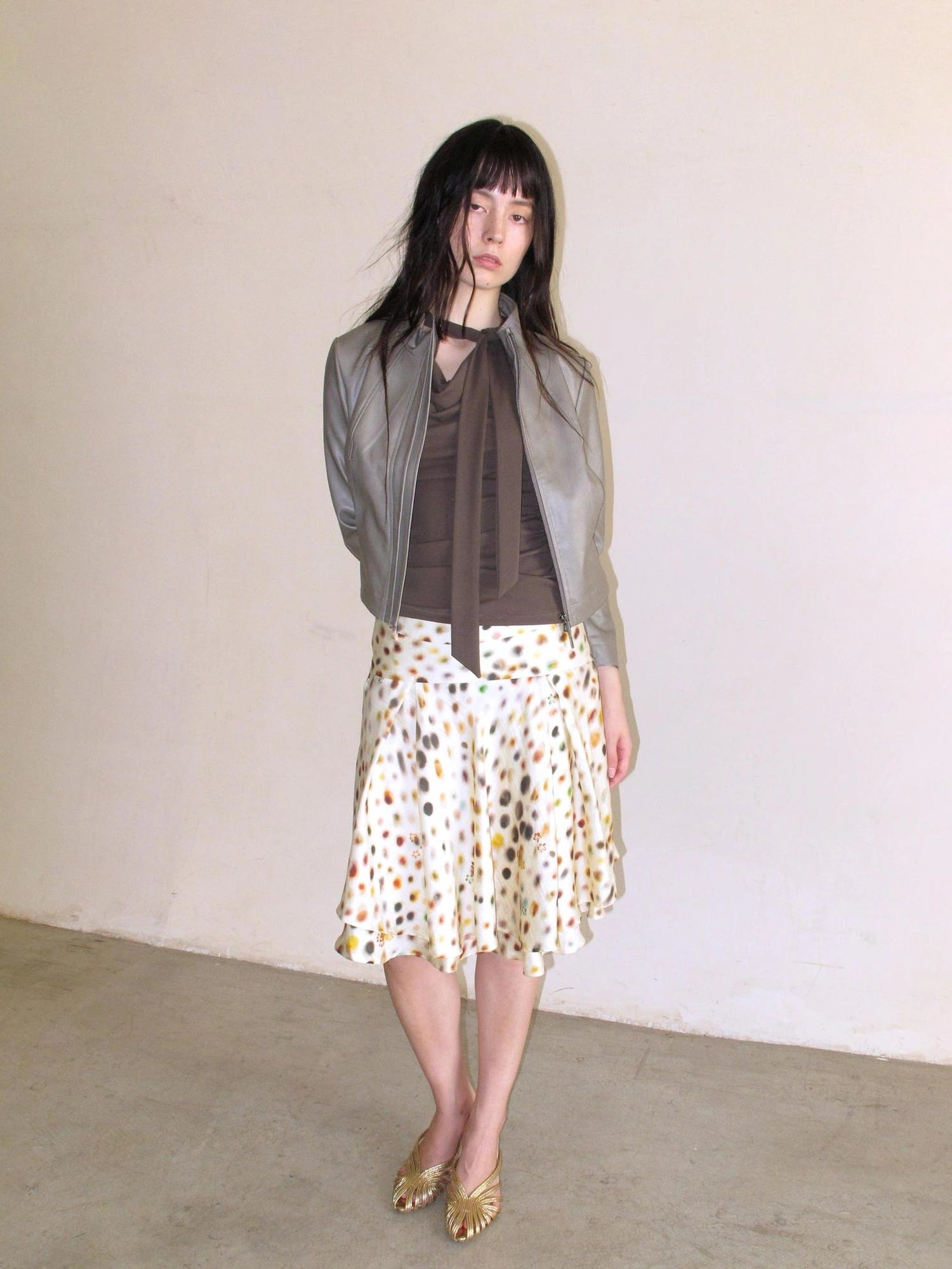 Seven Sleeve Cropped Waist Defining Pu Jacket