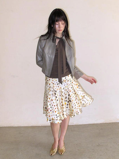 Seven Sleeve Cropped Waist Defining Pu Jacket