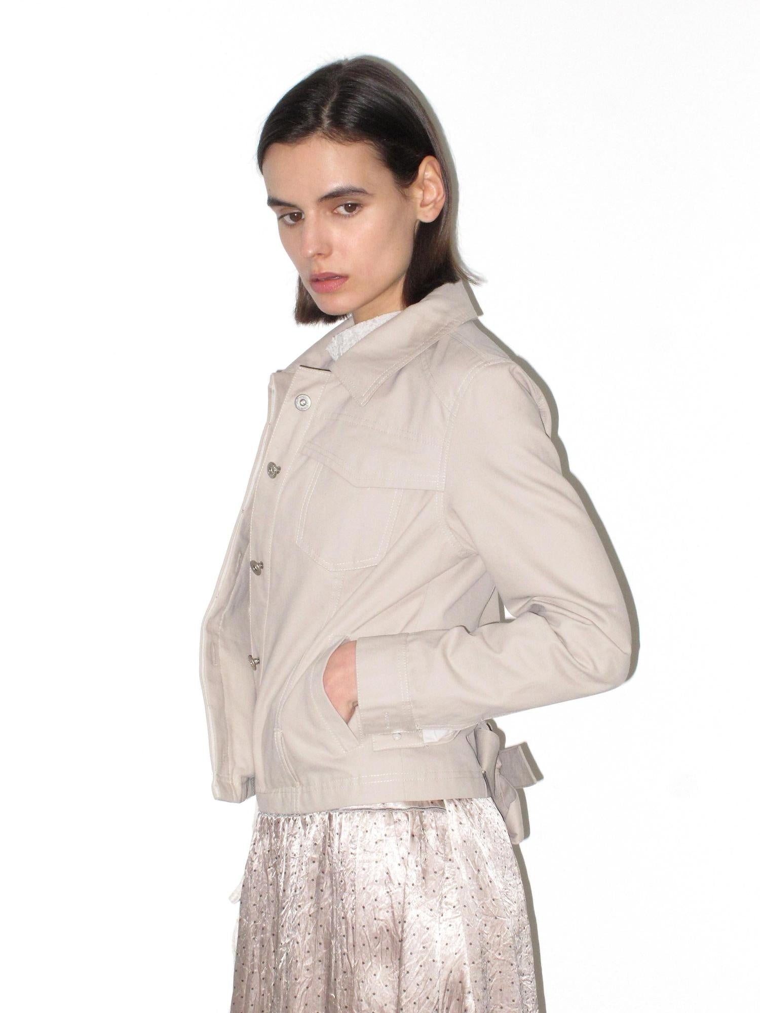 Mito de dar Shape Retaining Modal Casual Slim Tie Waist Women Cropped Button Jacket