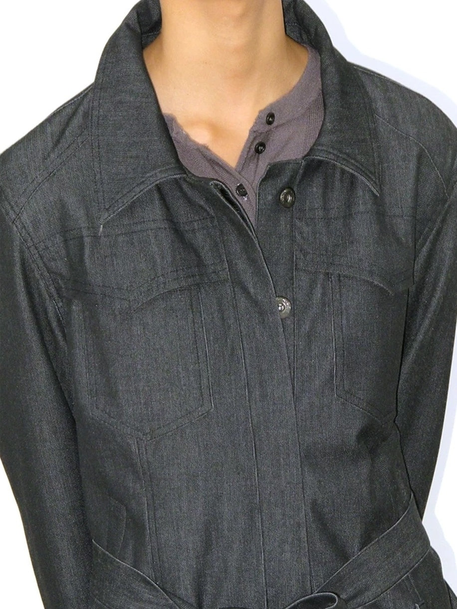 Mito de dar Shape Retaining Modal Casual Slim Tie Waist Women Cropped Button Jacket