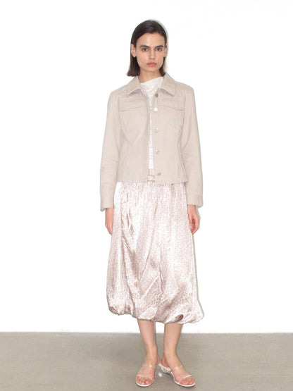 Mito de dar Shape Retaining Modal Casual Slim Tie Waist Women Cropped Button Jacket