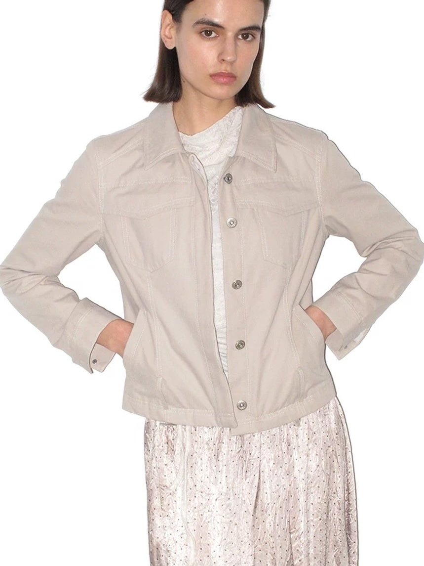 Mito de dar Shape Retaining Modal Casual Slim Tie Waist Women Cropped Button Jacket