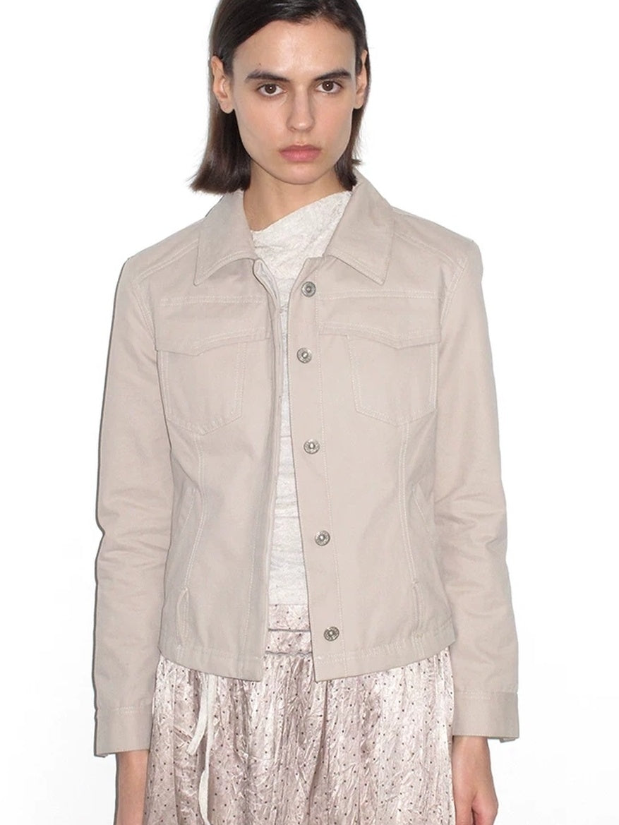 Mito de dar Shape Retaining Modal Casual Slim Tie Waist Women Cropped Button Jacket