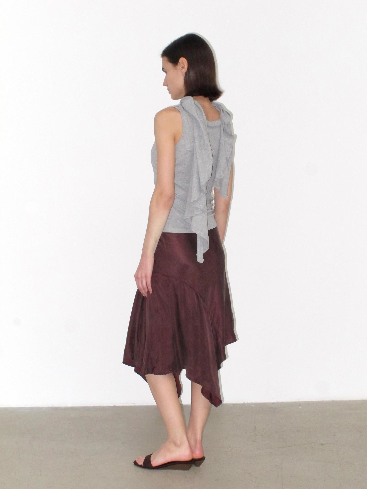 Mito de dar Shape Stable Cupro Sequin Side Slit Asymmetrical Mid Waist For Women Midi Skirt