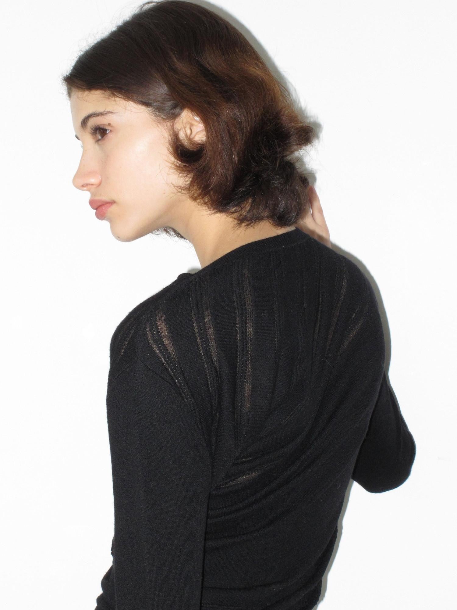 Mito de dar Sheer Diagonal Stripe Asymmetric Women&