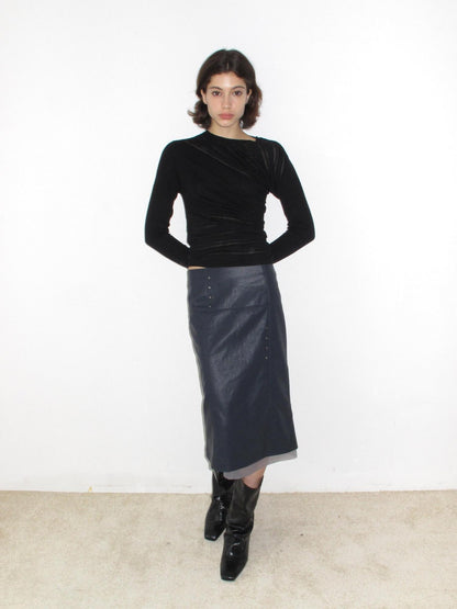 Mito de dar Sheer Diagonal Stripe Asymmetric Women&