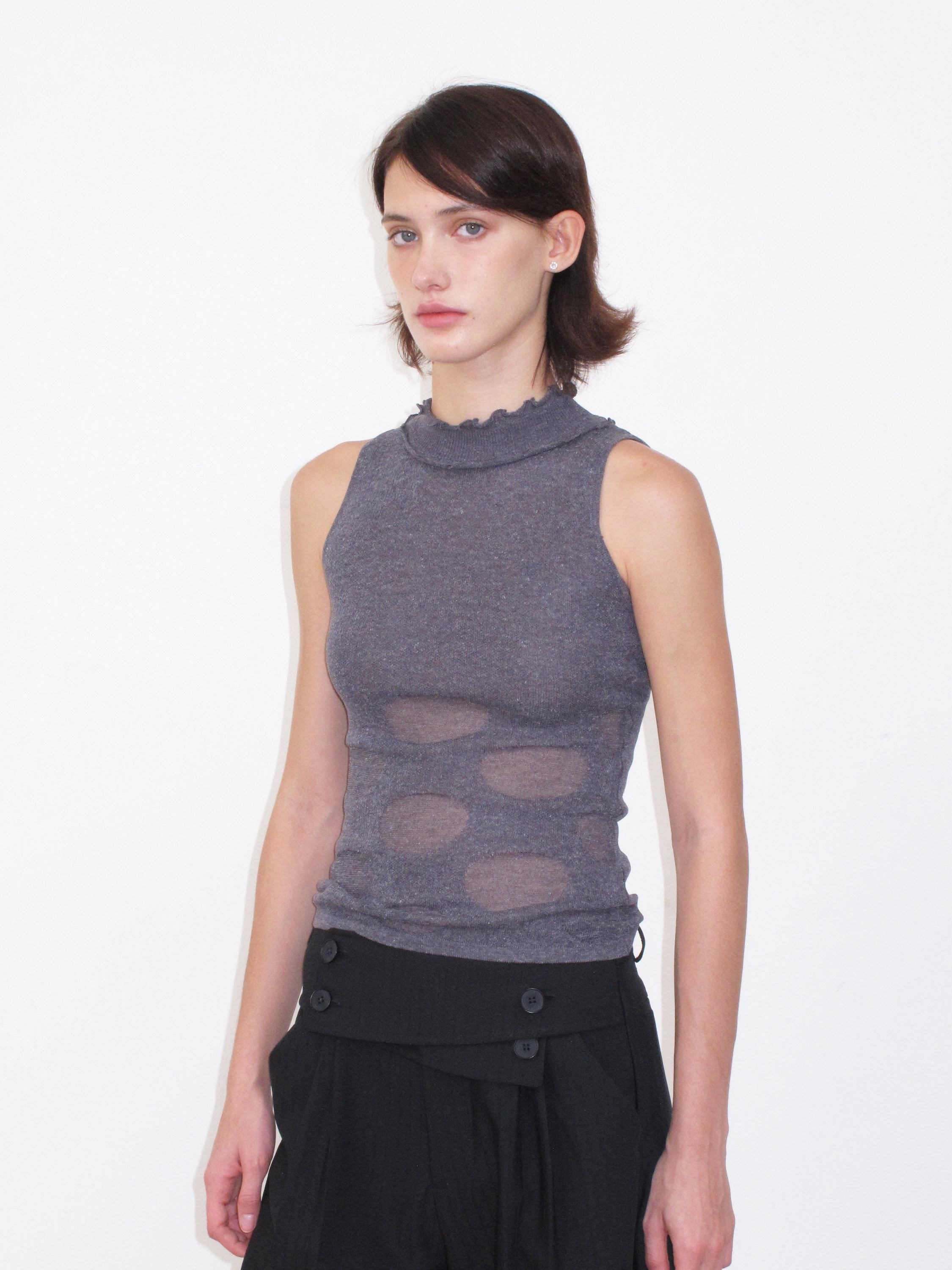 Mito de dar Sheer Polka Dot Knitted Waist Shaping Side Coverage Women&