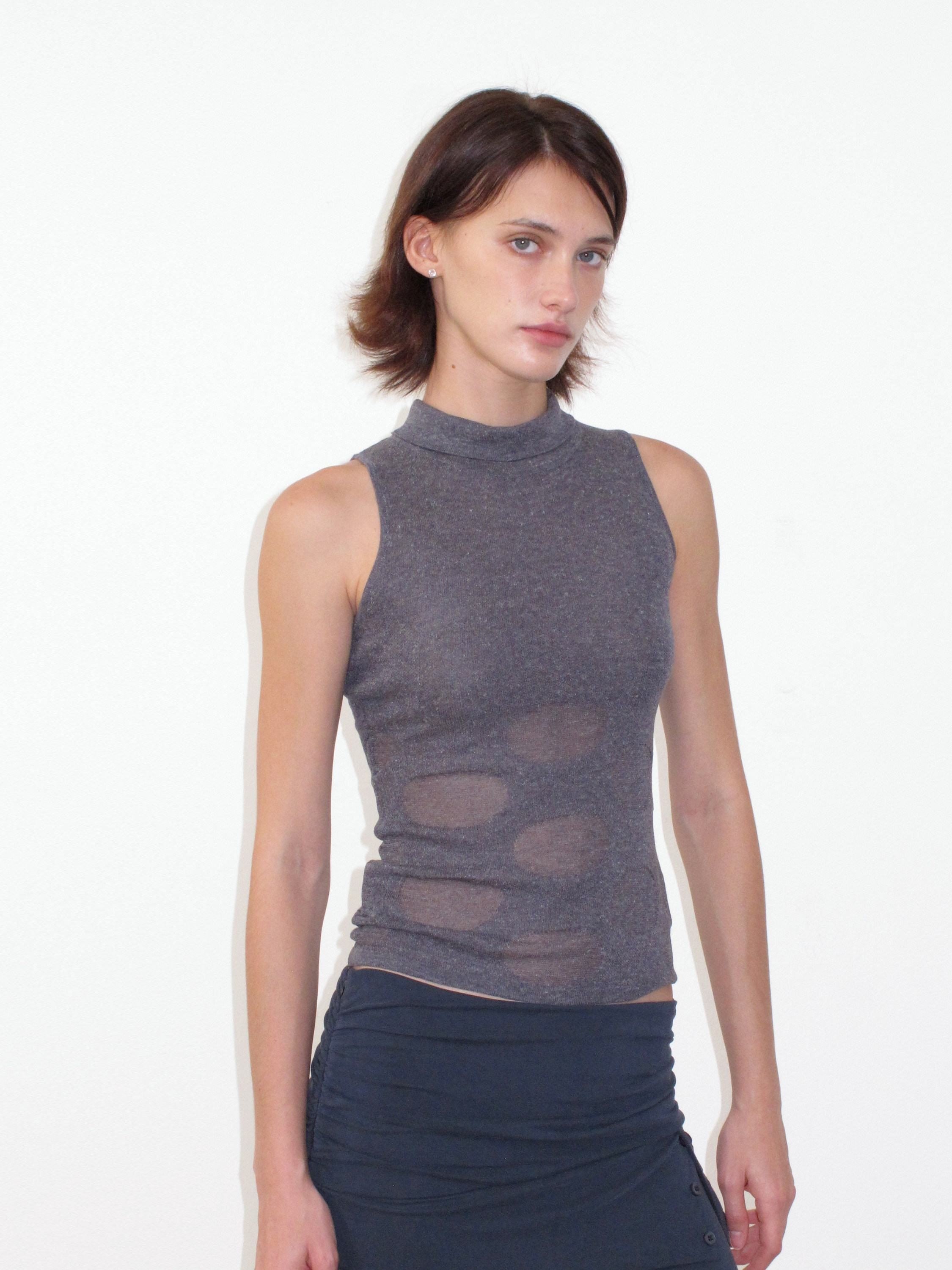 Mito de dar Sheer Polka Dot Knitted Waist Shaping Side Coverage Women&