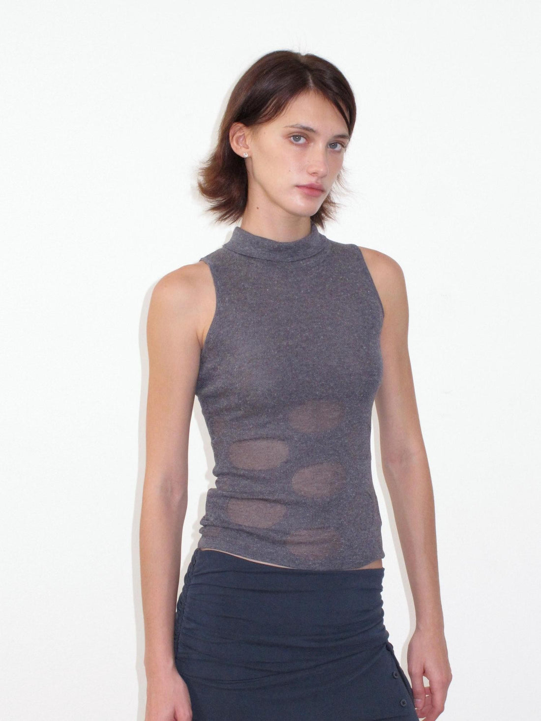 Mito de dar Sheer Polka Dot Knitted Waist Shaping Side Coverage Women&