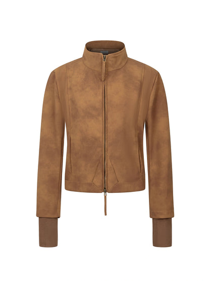Mito_de_dar_Short_Stand_Collar_Suede_Jacket_With_Ribbed_Cuffs_MISSTT