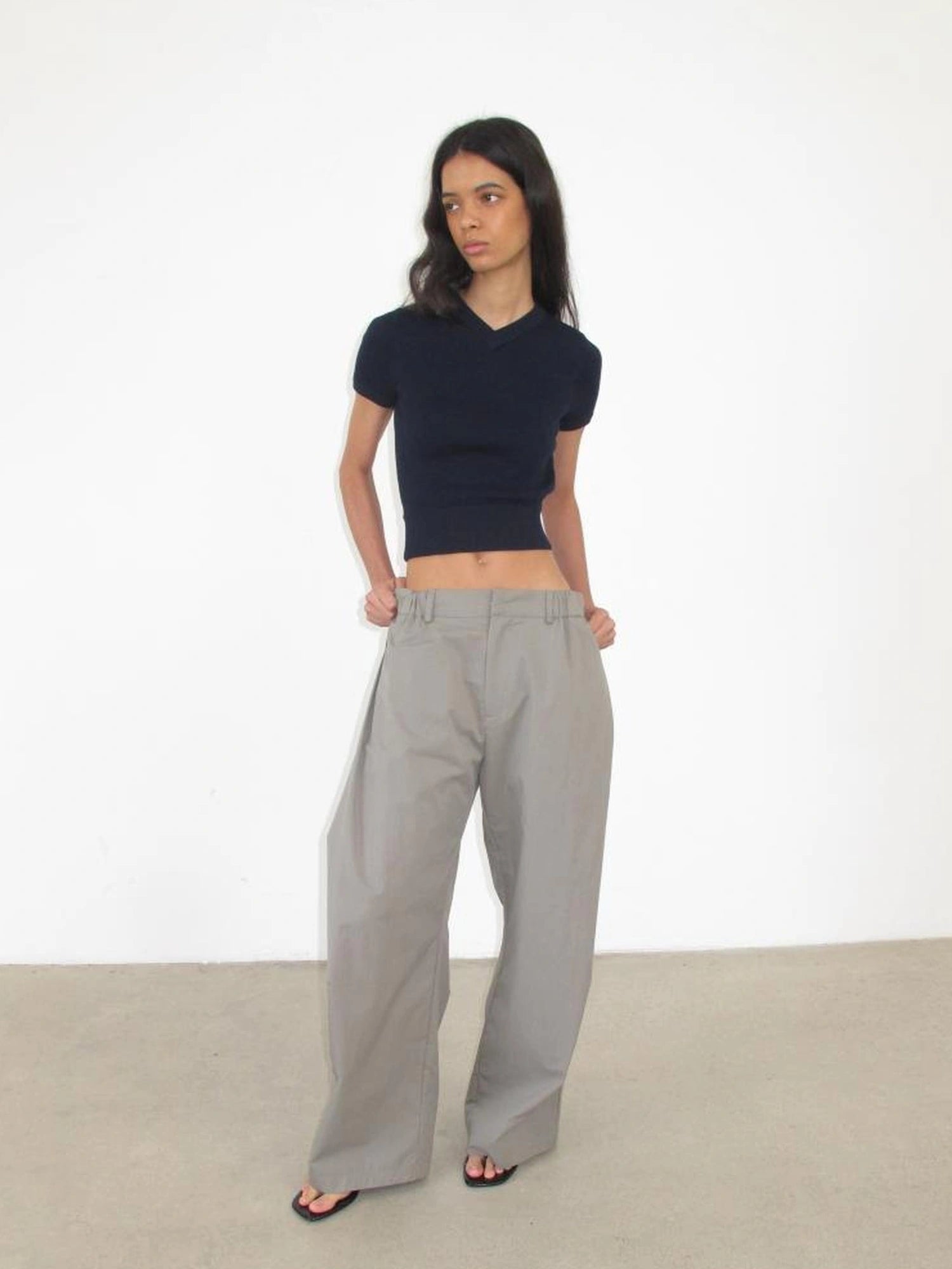 Mito de dar Side Slant Opening Drawstring Cargo Jogger Pants