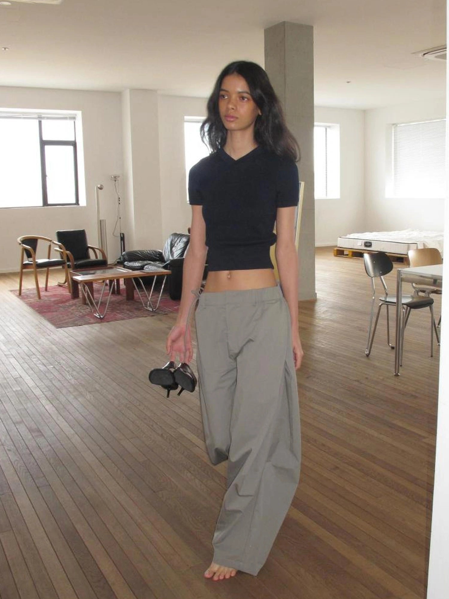 Mito de dar Side Slant Opening Drawstring Cargo Jogger Pants