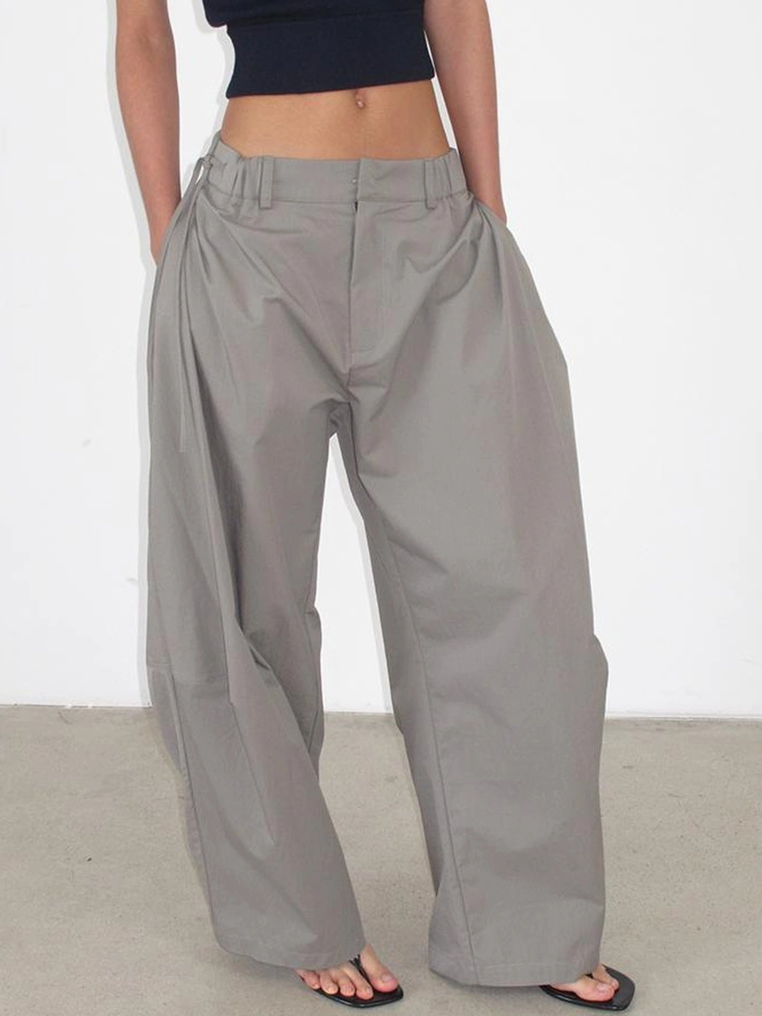 Mito de dar Side Slant Opening Drawstring Cargo Jogger Pants
