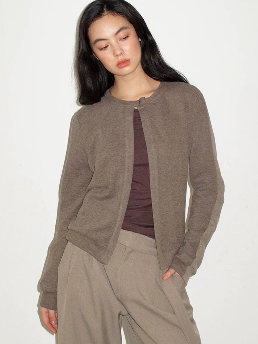 Mito de dar Skin Friendly Acrylic Blend Colorblock Relaxed Fit Cropped Crew Neck Cardigans