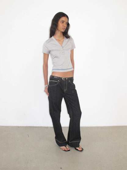 Mito de dar Slim Straight Selvedge Denim Jeans Original Red Edge